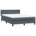 Cama box spring con colchón terciopelo gris oscuro 160x210 cm