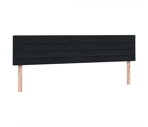 Cama box spring con colchón terciopelo negro 180x210 cm