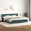 Cama box spring con colchón terciopelo verde oscuro 180x210 cm