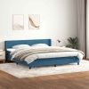 Cama box spring con colchón terciopelo azul oscuro 180x210 cm