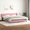 Cama box spring con colchón terciopelo rosa 180x210 cm