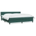 Cama box spring con colchón terciopelo verde oscuro 200x210 cm