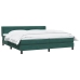 Cama box spring con colchón terciopelo verde oscuro 200x210 cm