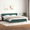 Cama box spring con colchón terciopelo verde oscuro 200x210 cm