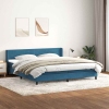 Cama box spring con colchón terciopelo azul oscuro 200x210 cm