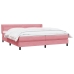 Cama box spring con colchón terciopelo rosa 200x210 cm