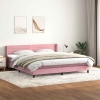 Cama box spring con colchón terciopelo rosa 200x210 cm