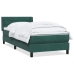 Cama box spring con colchón terciopelo verde oscuro 80x220 cm