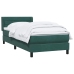 Cama box spring con colchón terciopelo verde oscuro 80x220 cm