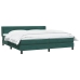 Cama box spring con colchón terciopelo verde oscuro 180x220 cm