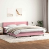 Cama box spring con colchón terciopelo rosa 200x220 cm