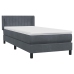 Cama box spring con colchón terciopelo gris oscuro 80x210 cm