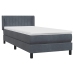 Cama box spring con colchón terciopelo gris oscuro 90x210 cm