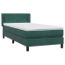 Cama box spring con colchón terciopelo verde oscuro 100x210 cm