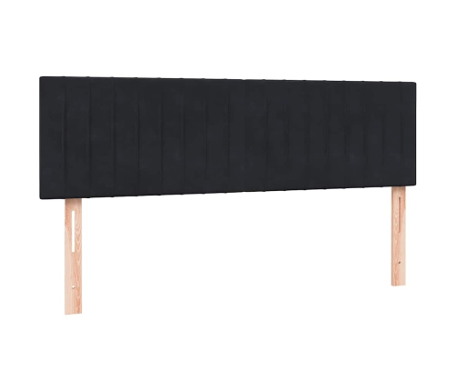 Cama box spring con colchón terciopelo negro 140x210 cm