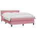 Cama box spring con colchón terciopelo rosa 140x210 cm