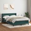 Cama box spring con colchón terciopelo verde oscuro 160x210 cm