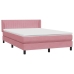 Cama box spring con colchón terciopelo rosa 160x210 cm