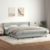 Cama box spring con colchón terciopelo gris claro 180x210 cm