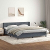 Cama box spring con colchón terciopelo gris oscuro 180x210 cm