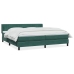 Cama box spring con colchón terciopelo verde oscuro 180x210 cm