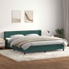 Cama box spring con colchón terciopelo verde oscuro 180x210 cm