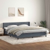 Cama box spring con colchón terciopelo gris oscuro 200x210 cm