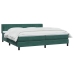 Cama box spring con colchón terciopelo verde oscuro 200x210 cm