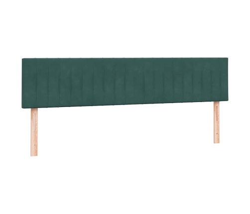 Cama box spring con colchón terciopelo verde oscuro 200x210 cm