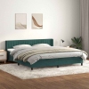 Cama box spring con colchón terciopelo verde oscuro 200x210 cm