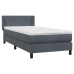 Cama box spring con colchón terciopelo gris oscuro 80x220 cm