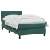 Cama box spring con colchón terciopelo verde oscuro 80x220 cm