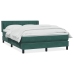 Cama box spring con colchón terciopelo verde oscuro 160x220 cm