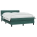 Cama box spring con colchón terciopelo verde oscuro 160x220 cm