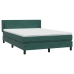 Cama box spring con colchón terciopelo verde oscuro 160x220 cm