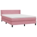 Cama box spring con colchón terciopelo rosa 160x220 cm