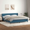 Cama box spring con colchón terciopelo azul oscuro 180x220 cm