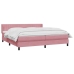 Cama box spring con colchón terciopelo rosa 180x220 cm