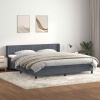 Cama box spring con colchón terciopelo gris oscuro 200x220 cm