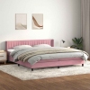 Cama box spring con colchón terciopelo rosa 200x220 cm