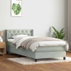 Cama box spring con colchón terciopelo gris claro 80x210 cm