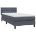 Cama box spring con colchón terciopelo gris oscuro 80x210 cm