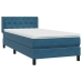 Cama box spring con colchón terciopelo azul oscuro 80x210 cm