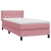 Cama box spring con colchón terciopelo rosa 80x210 cm