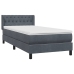 Cama box spring con colchón terciopelo gris oscuro 90x210 cm