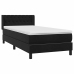 Cama box spring con colchón cuero sintético negro 90x210 cm