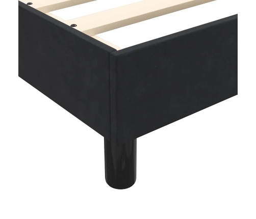 Cama box spring con colchón cuero sintético negro 90x210 cm