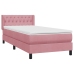 Cama box spring con colchón terciopelo rosa 90x210 cm