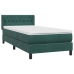 Cama box spring con colchón terciopelo verde oscuro 100x210 cm