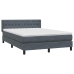 Cama box spring con colchón terciopelo gris oscuro 140x210 cm